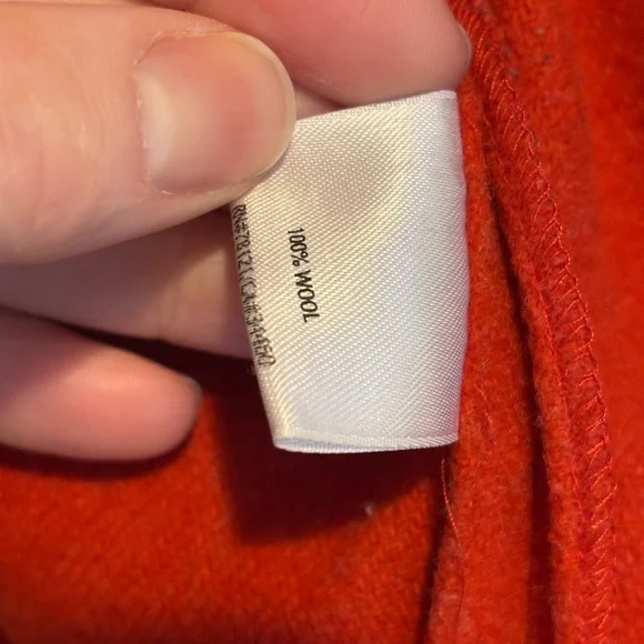 Eileen Fisher Wool Bold Red Hooded Cape Coat PL - Picture 3 of 6